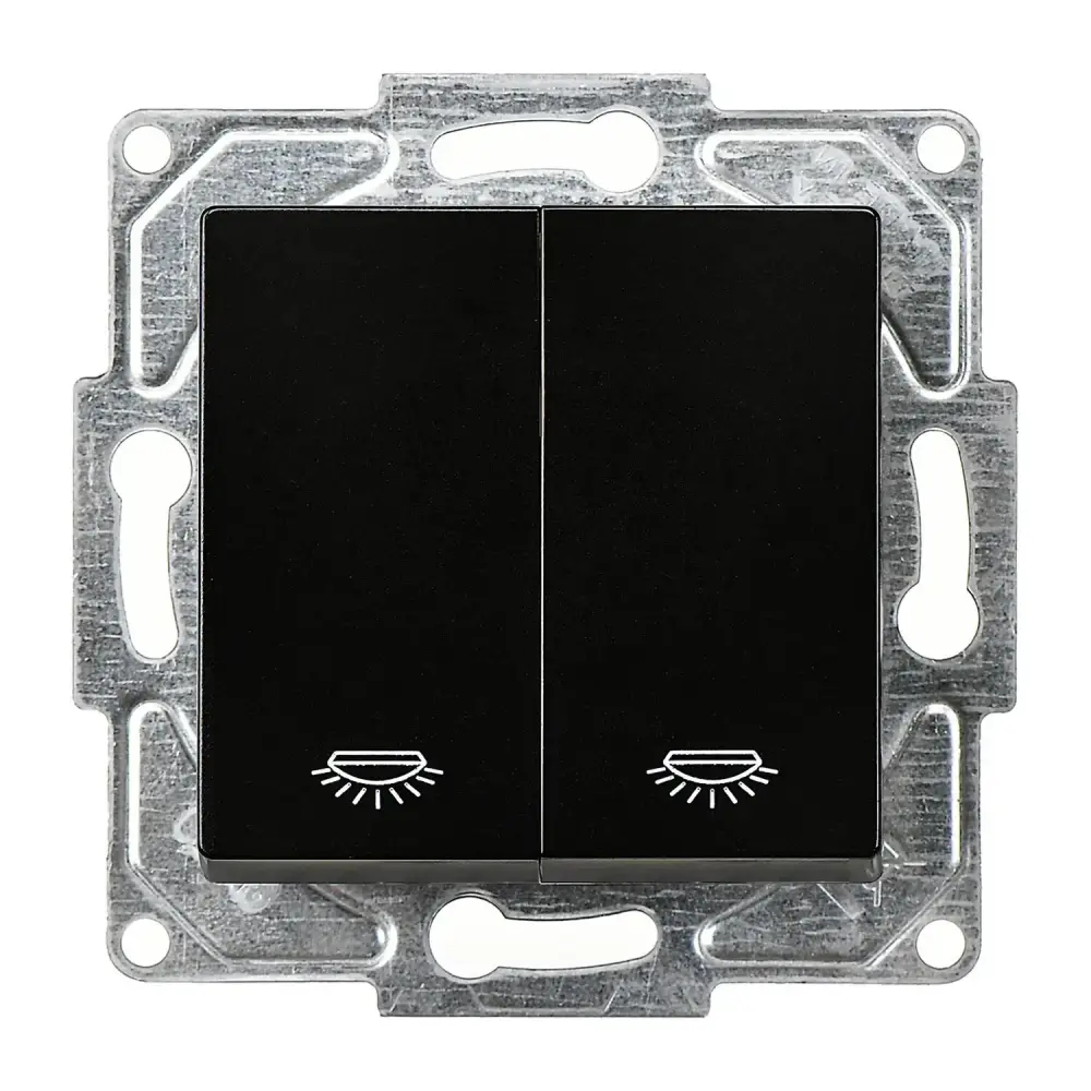 Eqona / Radius / Neoline Komütatör Liht, Metalik Siyah (Mekanizma + Tuş/Kapak) 