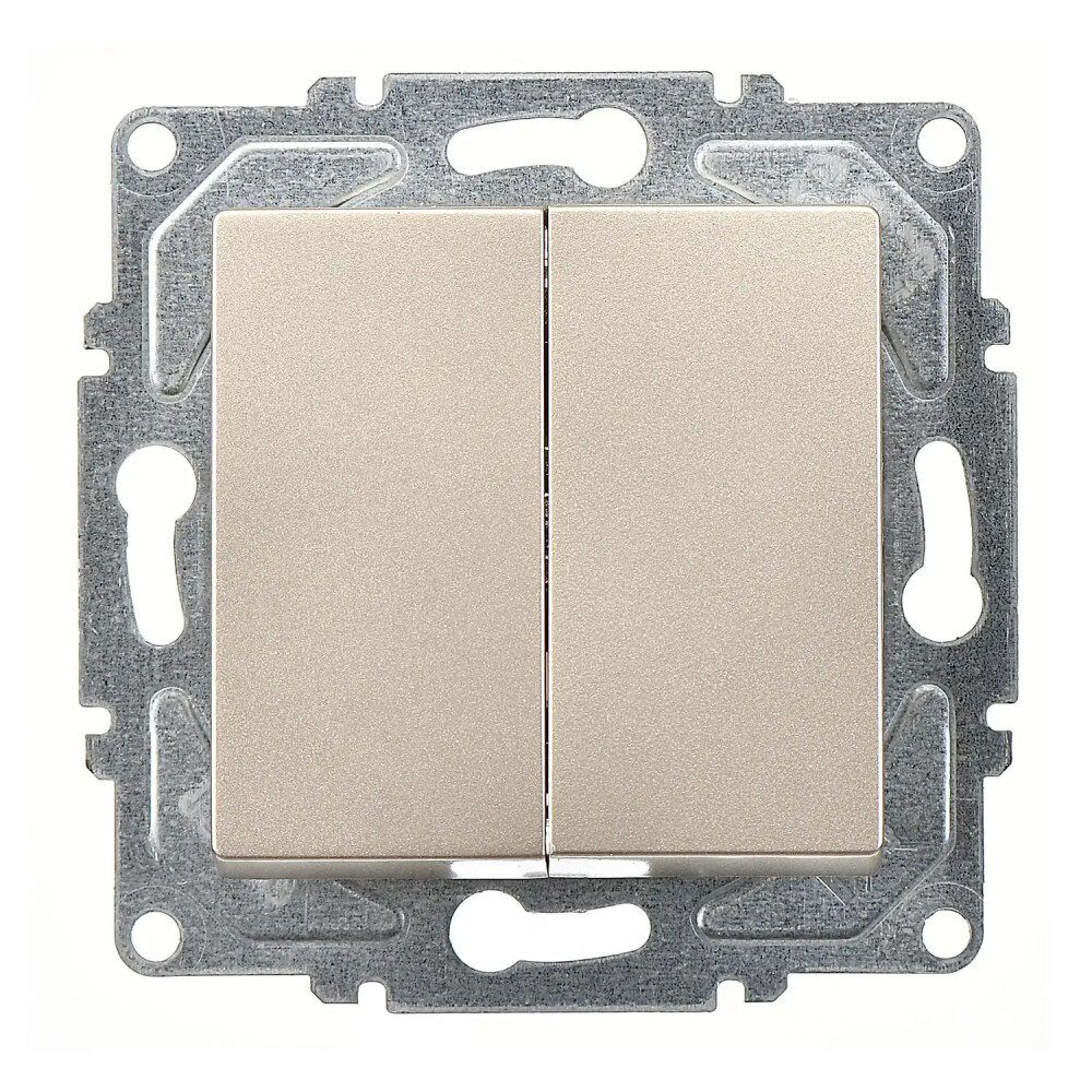 2 Gang Switch, M.Beige - Günsan Elektrik