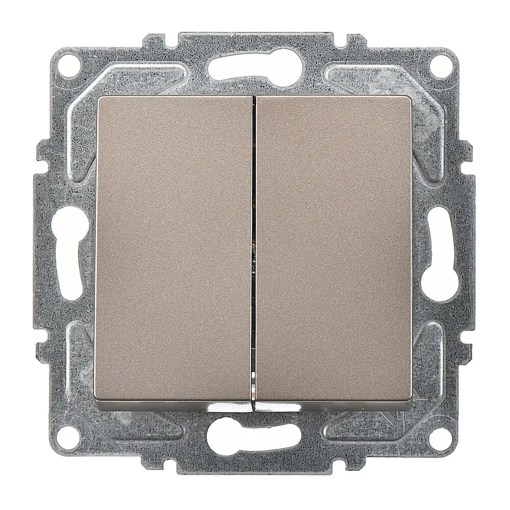 2 Gang Switch, Mocha - Günsan Elektrik