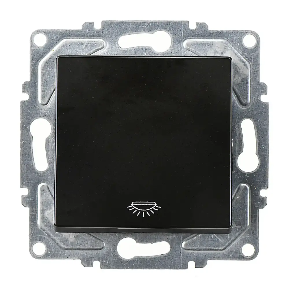 Eqona / Radius / Neoline Liht (klipsli), Metalik Siyah (Mekanizma + Tuş/Kapak) - 2