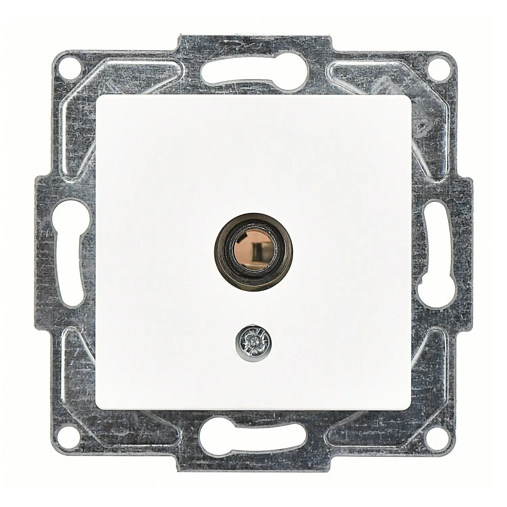 Eqona / Radius / Neoline Mikrofon Prizi, Beyaz (Mekanizma + Tuş/Kapak) - Günsan Elektrik