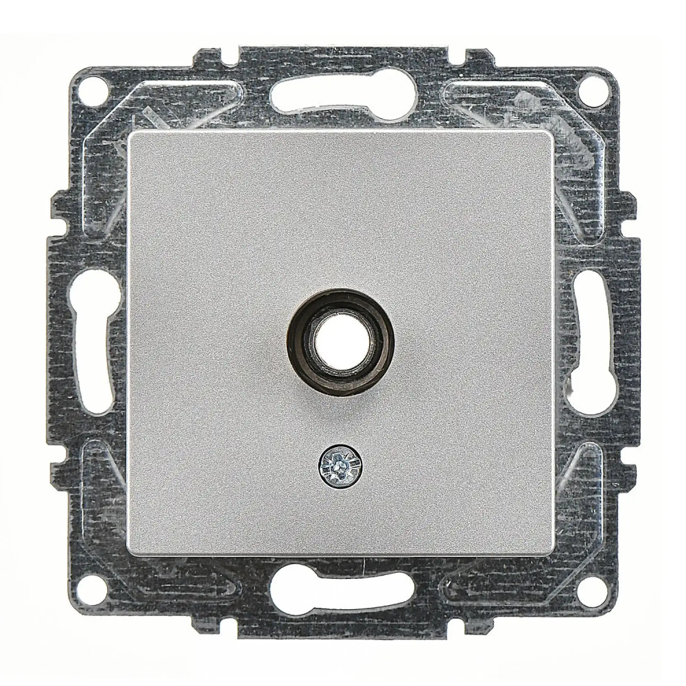 Eqona / Radius / Neoline Mikrofon Prizi, Gümüş (Mekanizma + Tuş/Kapak) - Günsan Elektrik