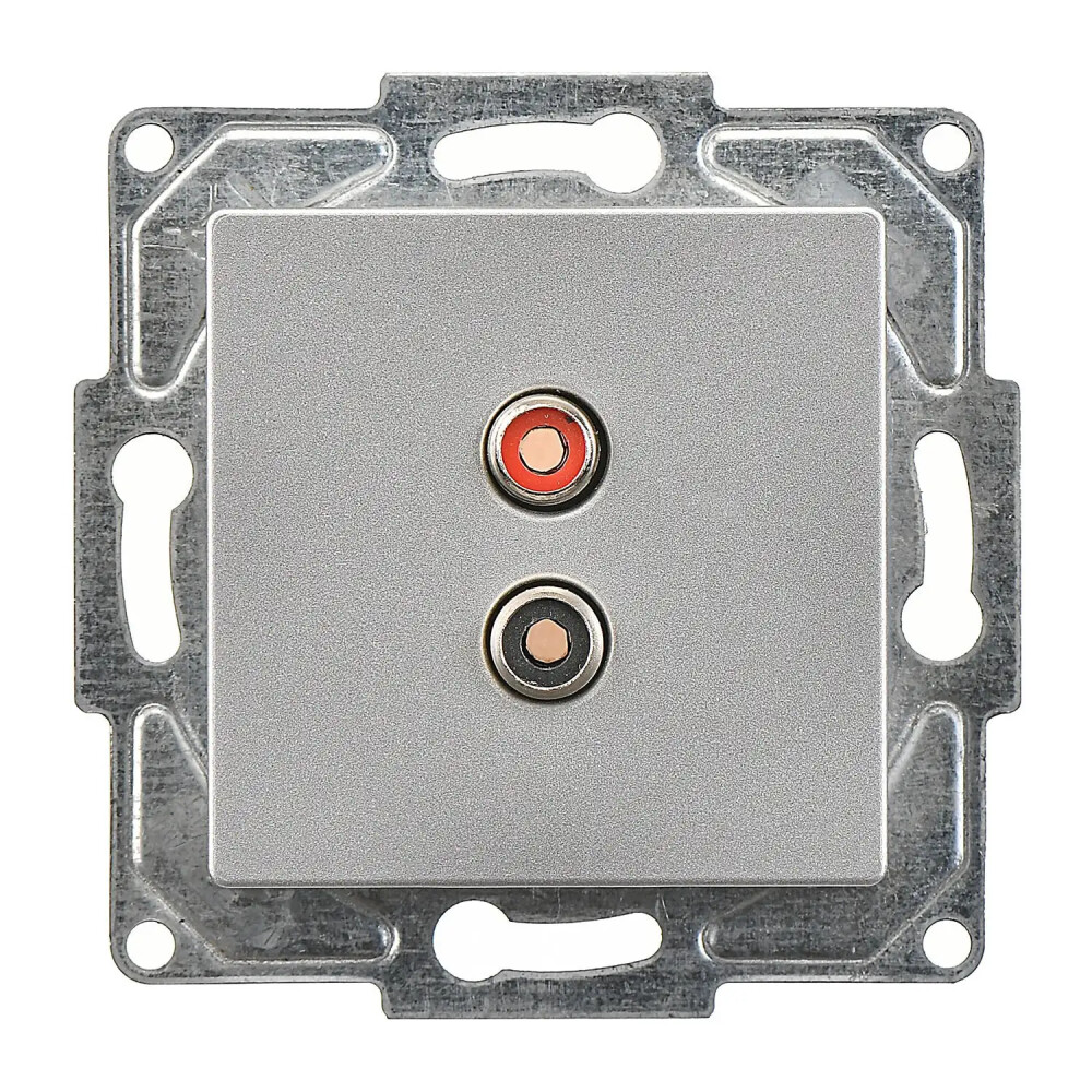 Eqona / Radius / Neoline Müzik Yayın Prizi, Gümüş (Mekanizma + Tuş/Kapak) - Günsan