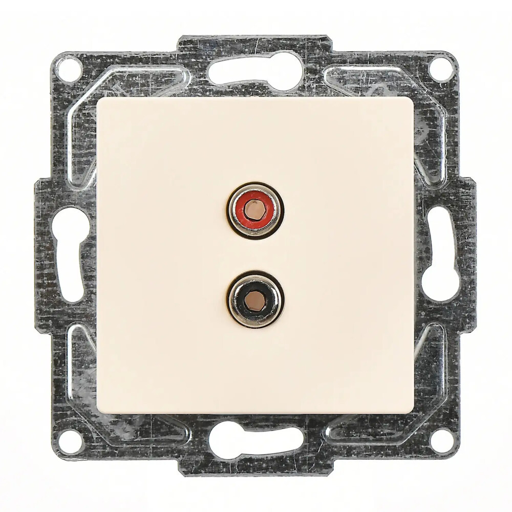 Eqona / Radius / Neoline Müzik Yayın Prizi, Krem (Mekanizma + Tuş/Kapak) - Günsan Elektrik