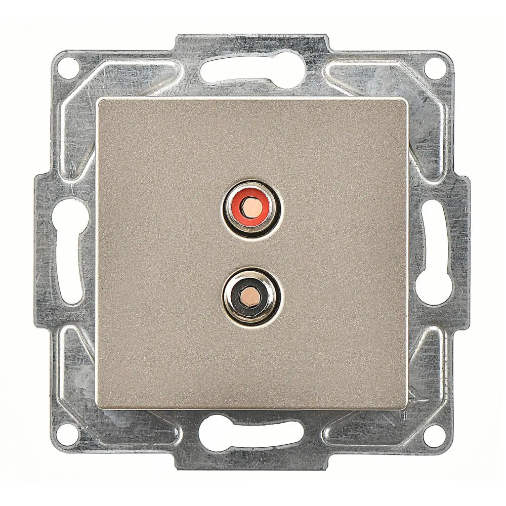 Eqona / Radius / Neoline Müzik Yayın Prizi, Metalik Bej (Mekanizma + Tuş/Kapak) - Günsan