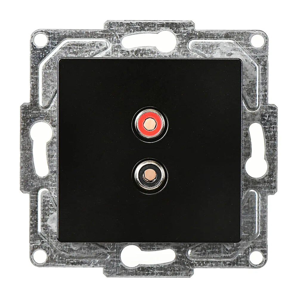 Eqona / Radius / Neoline Müzik Yayın Prizi, Metalik Siyah (Mekanizma + Tuş/Kapak) - Günsan Elektrik