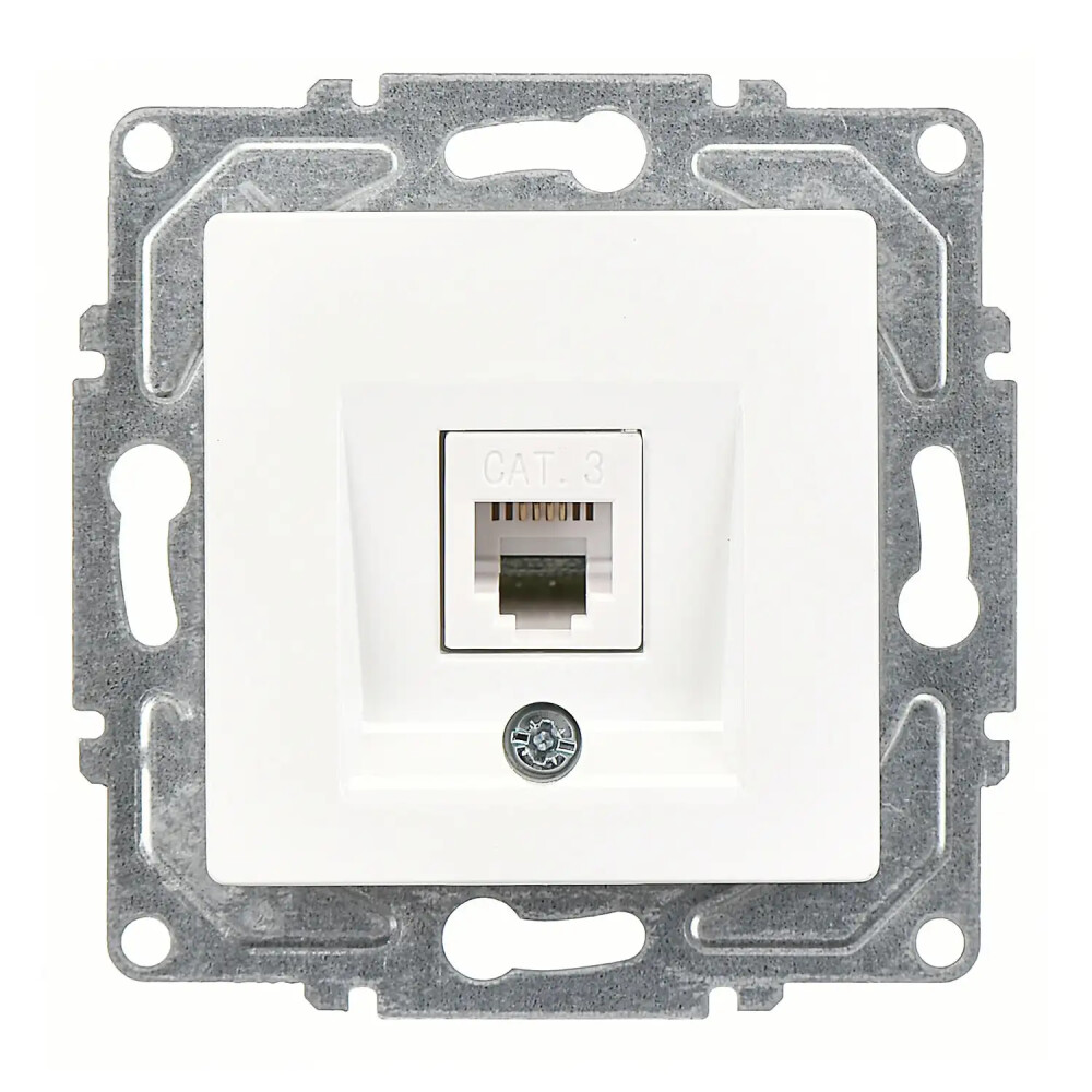Eqona / Radius / Neoline Nümeris Telefon Prizi (Cat3), Beyaz (Mekanizma + Tuş/Kapak) - Günsan Elektrik