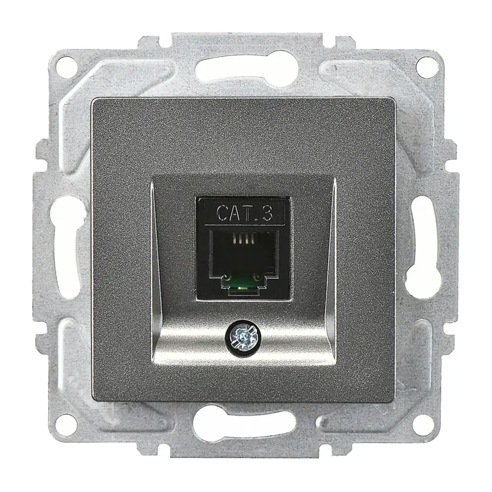 Eqona / Radius / Neoline Nümeris Telefon Prizi (Cat3), Füme (Mekanizma + Tuş/Kapak) - 1