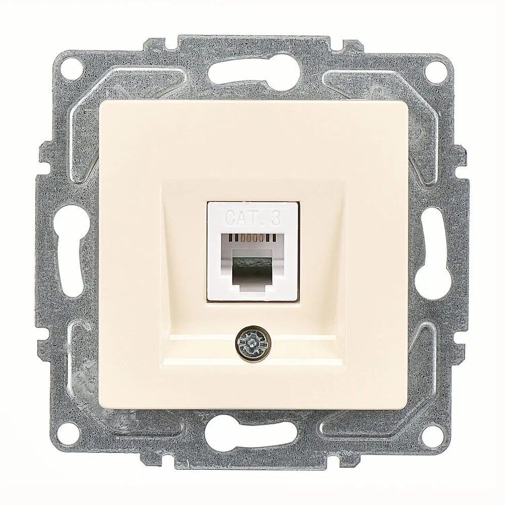 Eqona / Radius / Neoline Nümeris Telefon Prizi (Cat3), Krem (Mekanizma + Tuş/Kapak) - Günsan Elektrik