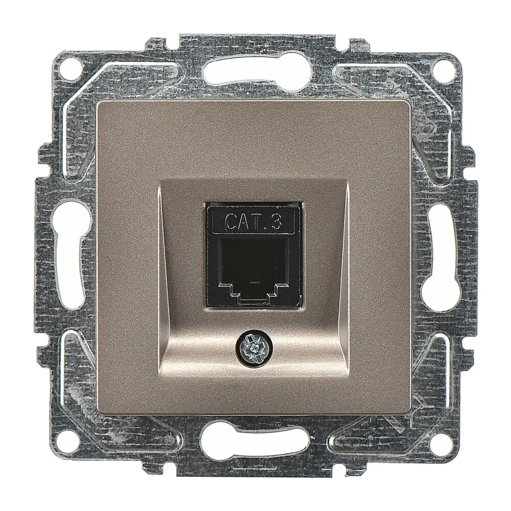 Eqona / Radius / Neoline Nümeris Telefon Prizi (Cat3), Mocha (Mekanizma + Tuş/Kapak) - Günsan Elektrik