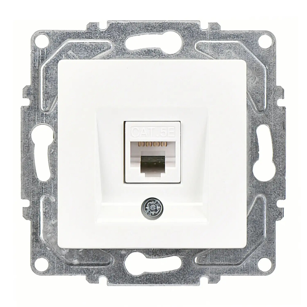 Eqona / Radius / Neoline Tekli Data Prizi (RJ45 Cat5E), Beyaz (Mekanizma + Tuş/Kapak) - Günsan Elektrik