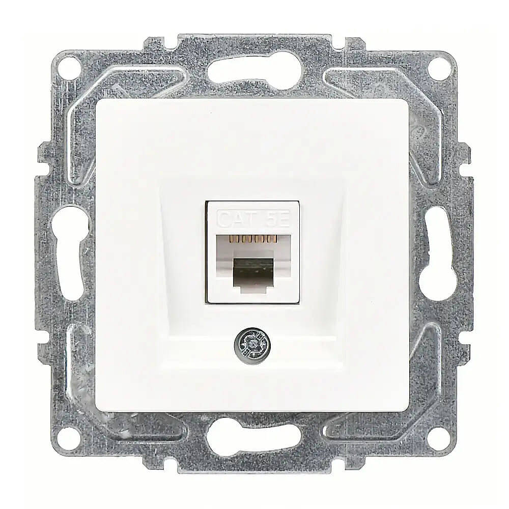 Eqona / Radius / Neoline Tekli Data Prizi (RJ45 Cat5E), Beyaz (Mekanizma + Tuş/Kapak) - 1