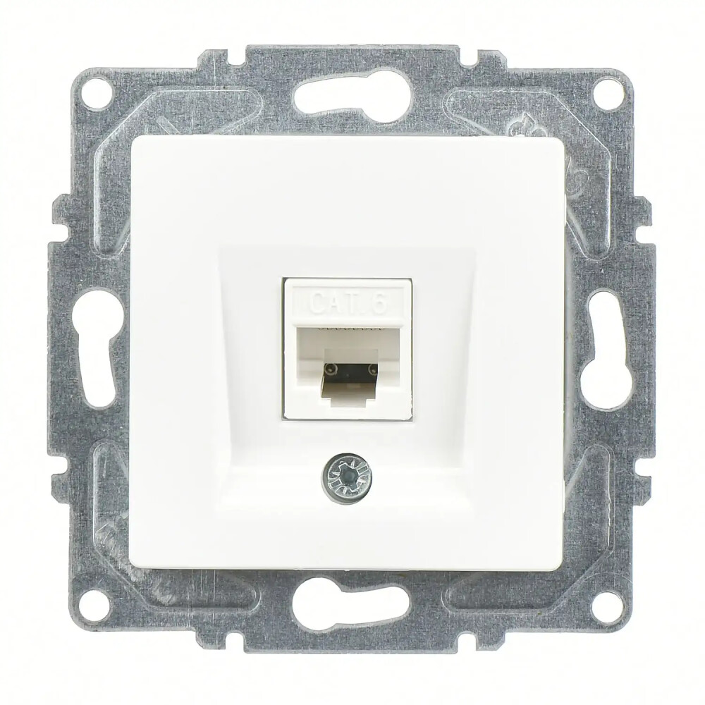 Eqona / Radius / Neoline Tekli Data Prizi (RJ45 Cat6), Beyaz (Mekanizma + Tuş/Kapak) - Günsan Elektrik