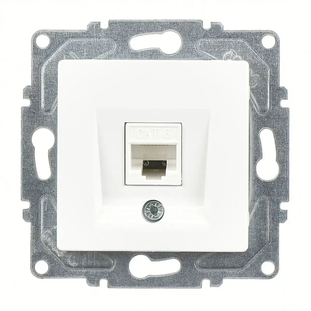 Eqona / Radius / Neoline Tekli Data Prizi (RJ45 Cat6), Beyaz (Mekanizma + Tuş/Kapak) - Günsan