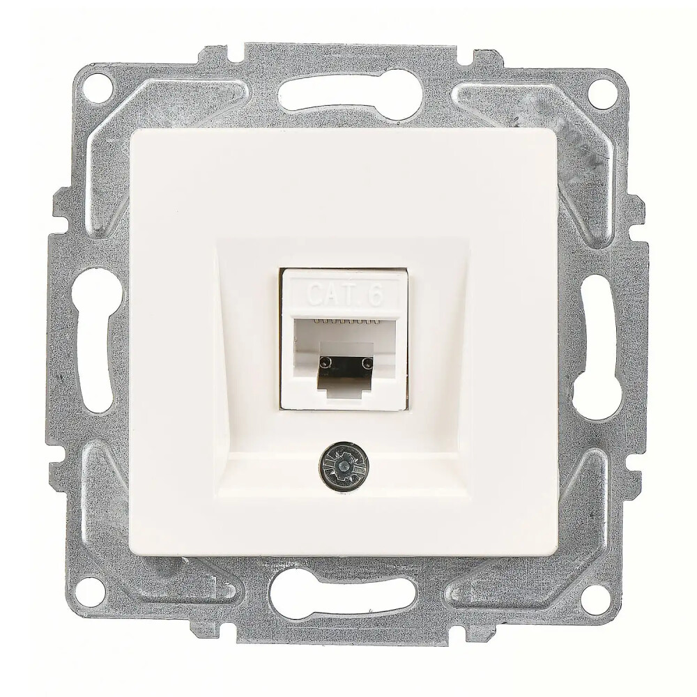 Eqona / Radius / Neoline Tekli Data Prizi (RJ45 Cat6), Fildişi Beyazı (Mekanizma + Tuş/Kapak) - Günsan Elektrik