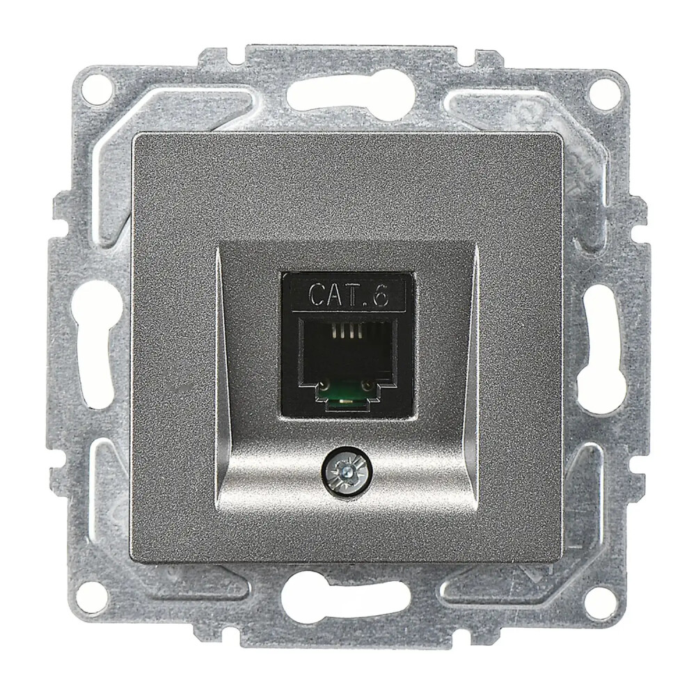 Eqona / Radius / Neoline Tekli Data Prizi (RJ45 Cat6), Füme (Mekanizma + Tuş/Kapak) - Günsan Elektrik