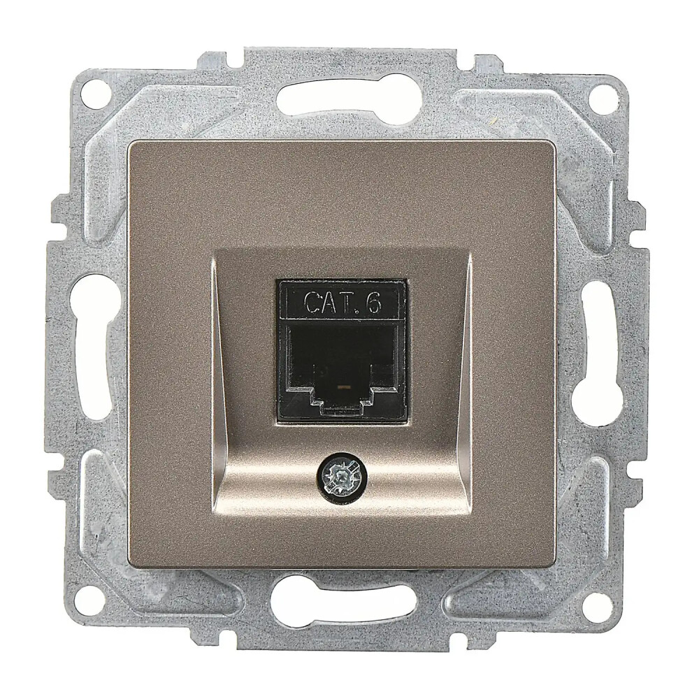 Eqona / Radius / Neoline Tekli Data Prizi (RJ45 Cat6), Mocha (Mekanizma + Tuş/Kapak) - Günsan Elektrik