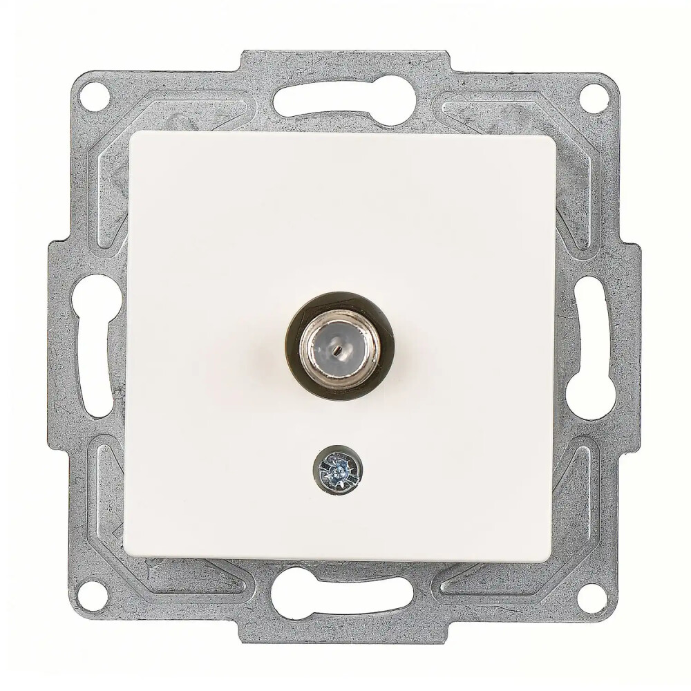 Eqona / Radius / Neoline Tekli Uydu Prizi Eko, Fildişi Beyazı (Mekanizma + Tuş/Kapak) - Günsan Elektrik