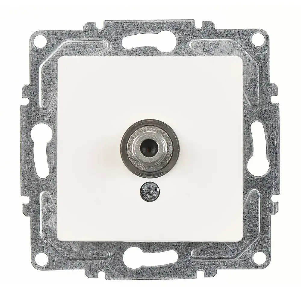 Eqona / Radius / Neoline Tekli Uydu Prizi F Konnektörlü (Geçişli-Sonlu), Fildişi Beyazı (Mekanizma + Tuş/Kapak) 