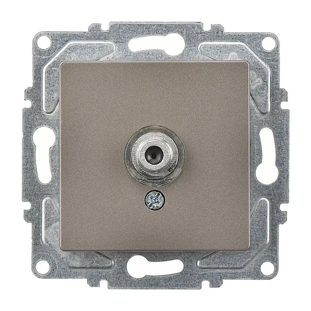 Eqona / Radius / Neoline Tekli Uydu Prizi F Konnektörlü (Geçişli-Sonlu), Mocha (Mekanizma + Tuş/Kapak) 