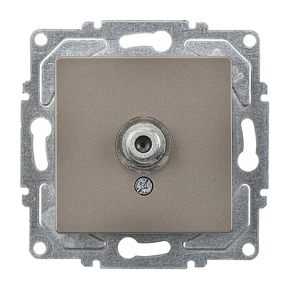 Eqona / Radius / Neoline Tekli Uydu Prizi F Konnektörlü (Geçişli-Sonlu), Mocha (Mekanizma + Tuş/Kapak) - Günsan Elektrik