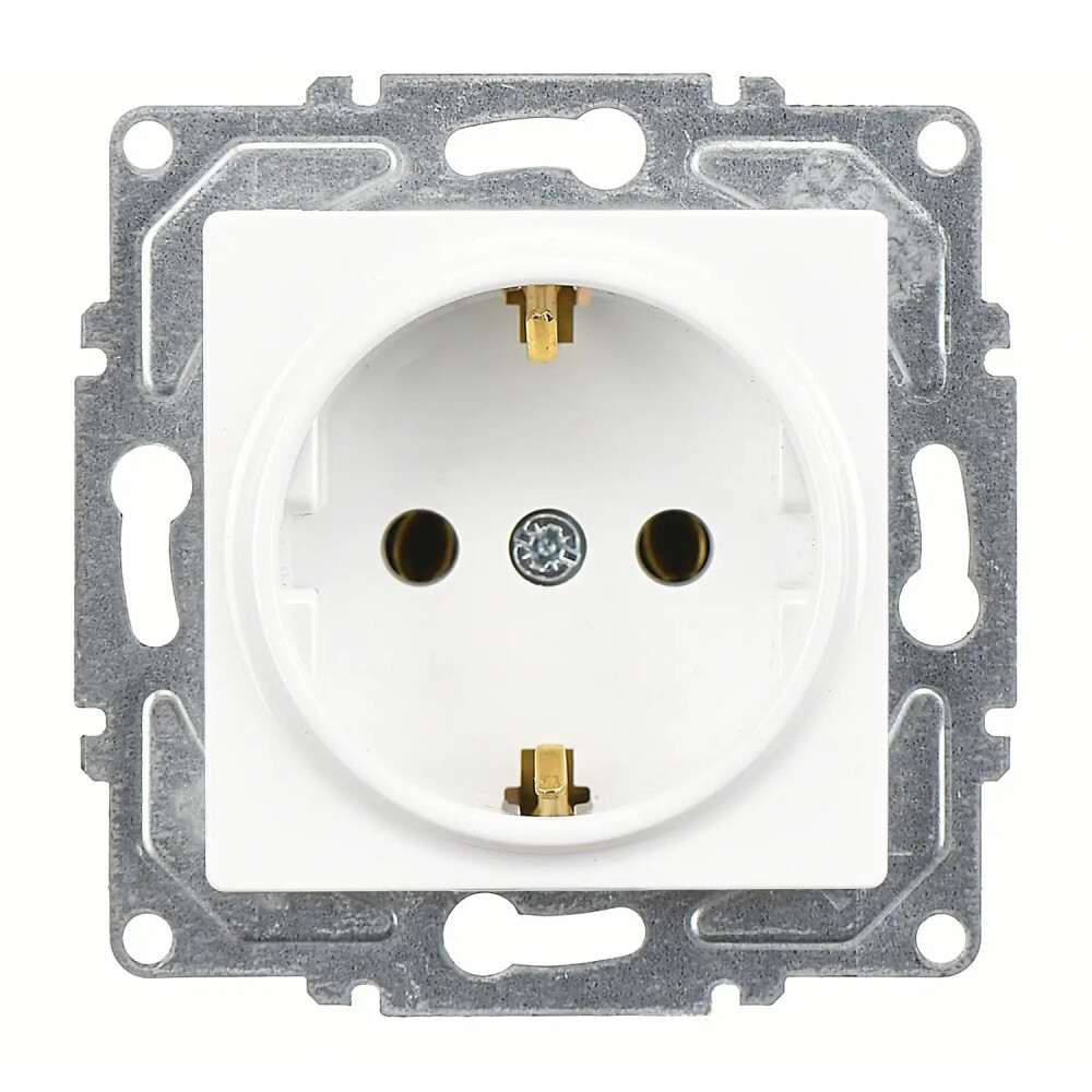 Eqona / Radius / Neoline Topraklı Priz, Beyaz (Mekanizma + Tuş/Kapak) - Günsan Elektrik