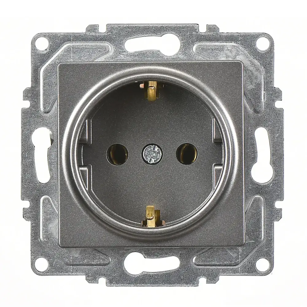 Socket with Side Earth, Smoked Gray - Günsan