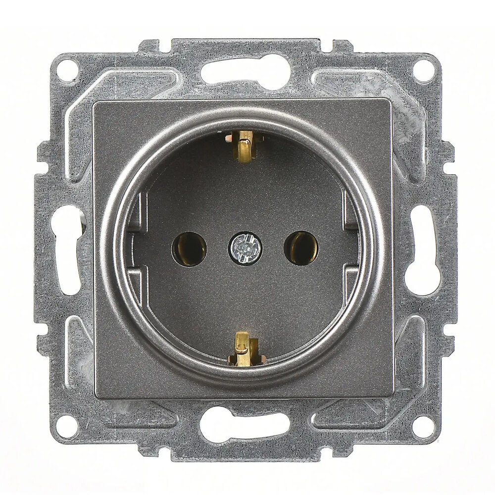 Socket with Side Earth, Smoked Gray - Günsan