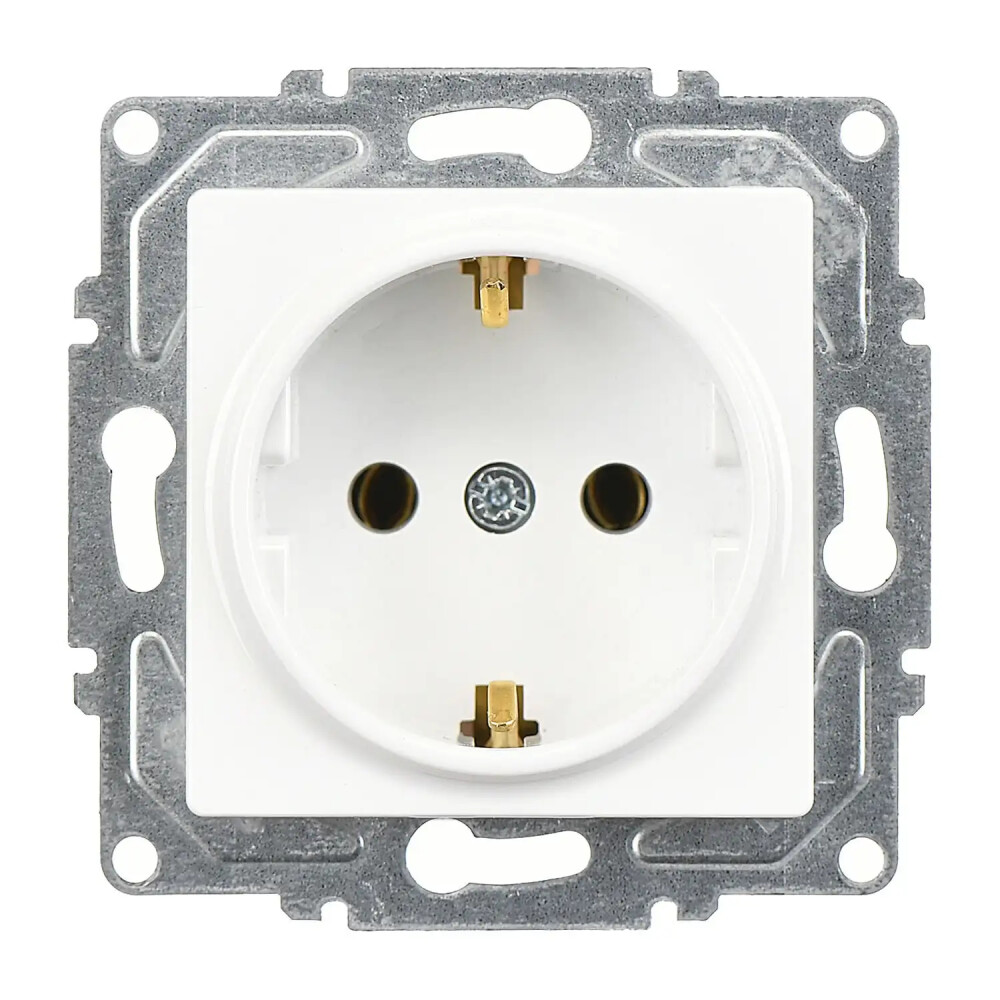 Eqona / Radius / Neoline Topraklı Priz (klipsli), Beyaz (Mekanizma + Tuş/Kapak) - Günsan