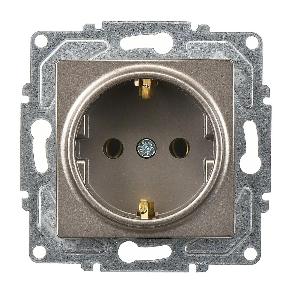 Eqona / Radius / Neoline Topraklı Priz, Mocha (Mekanizma + Tuş/Kapak) - Günsan Elektrik