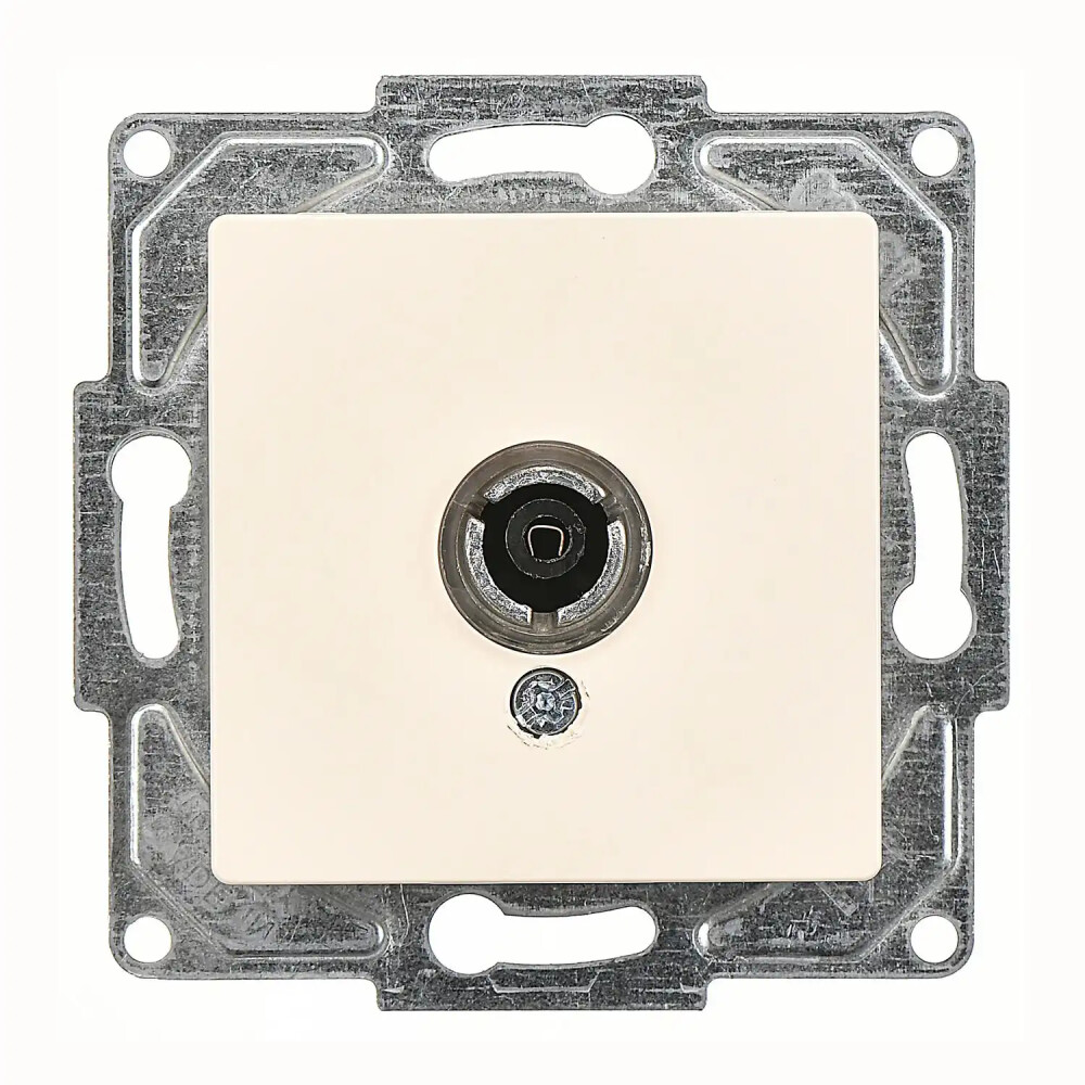 Eqona / Radius / Neoline TV Prizi (Geçişli-Sonlu), Krem (Mekanizma + Tuş/Kapak) - Günsan Elektrik