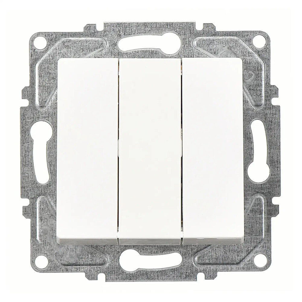 Eqona / Radius / Neoline Üçlü Anahtar, Beyaz (Mekanizma + Tuş/Kapak) - Günsan Elektrik