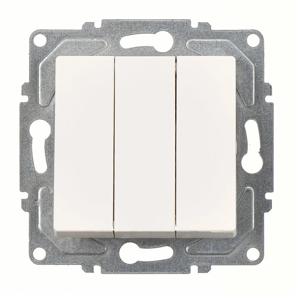 3 Gang Switch, Ivory White - Günsan Elektrik