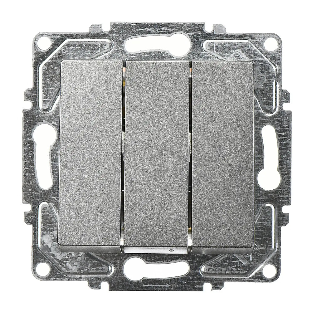 3 Gang Switch, Smoked Gray - Günsan Elektrik