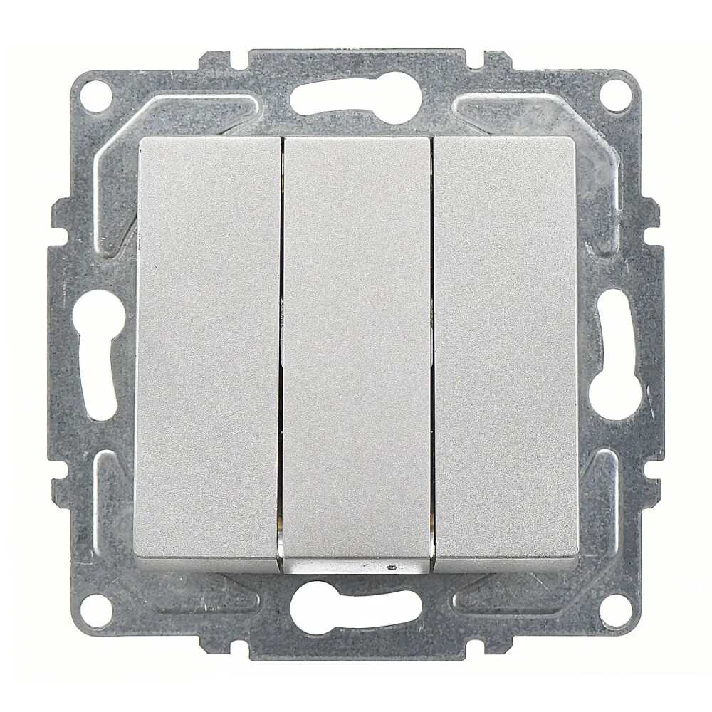 3 Gang Switch, Silver - Günsan Elektrik