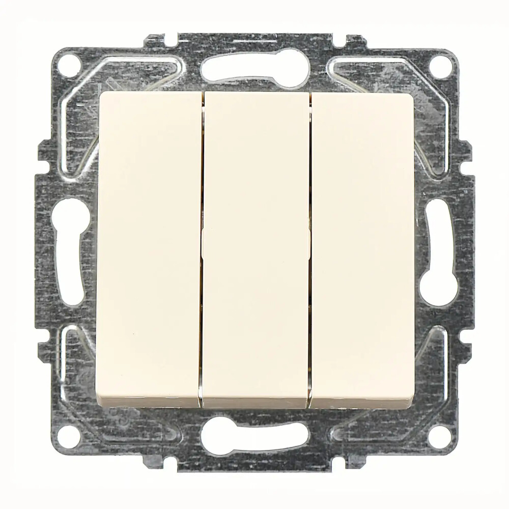 3 Gang Switch, Cream - Günsan Elektrik
