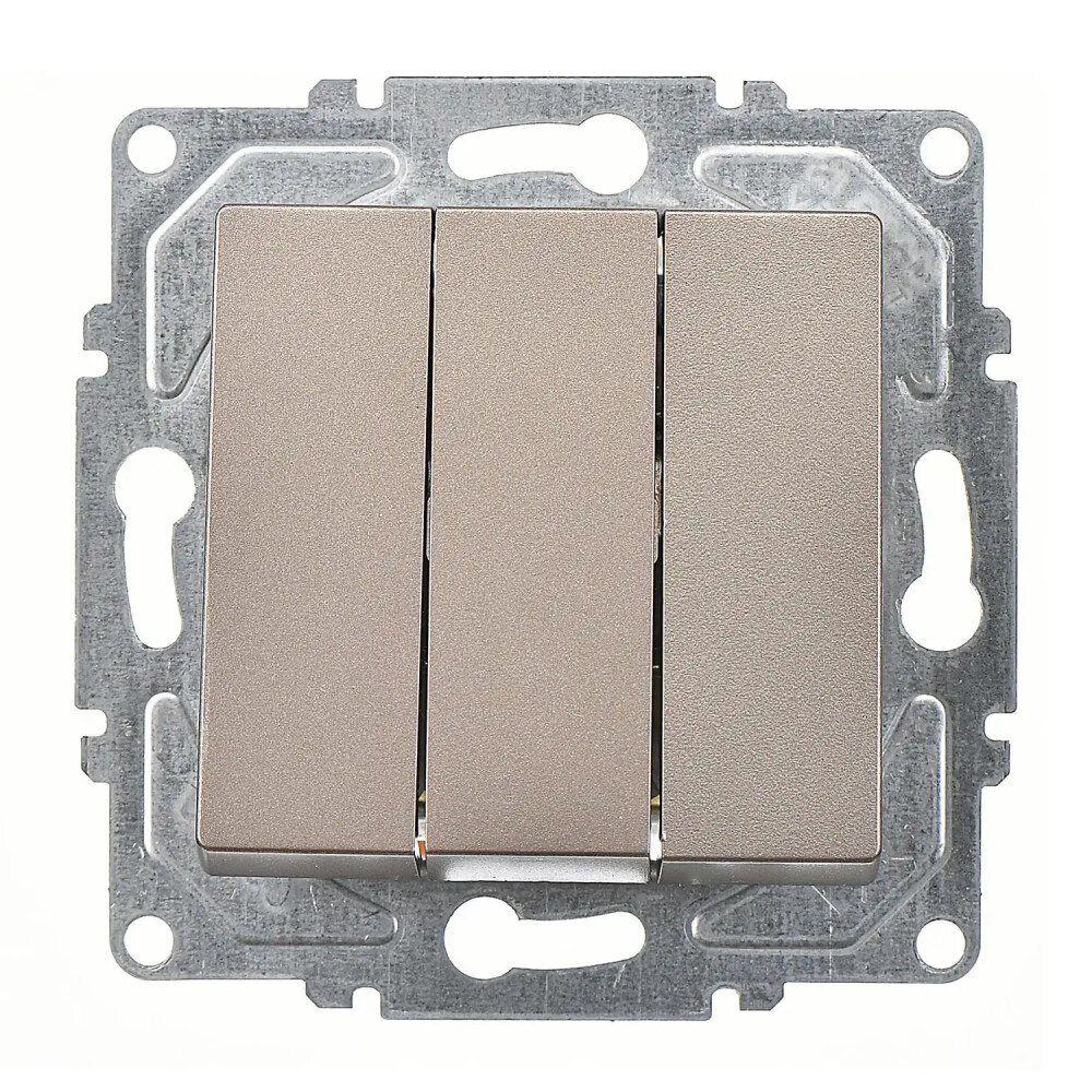 3 Gang Switch, Mocha - Günsan Elektrik