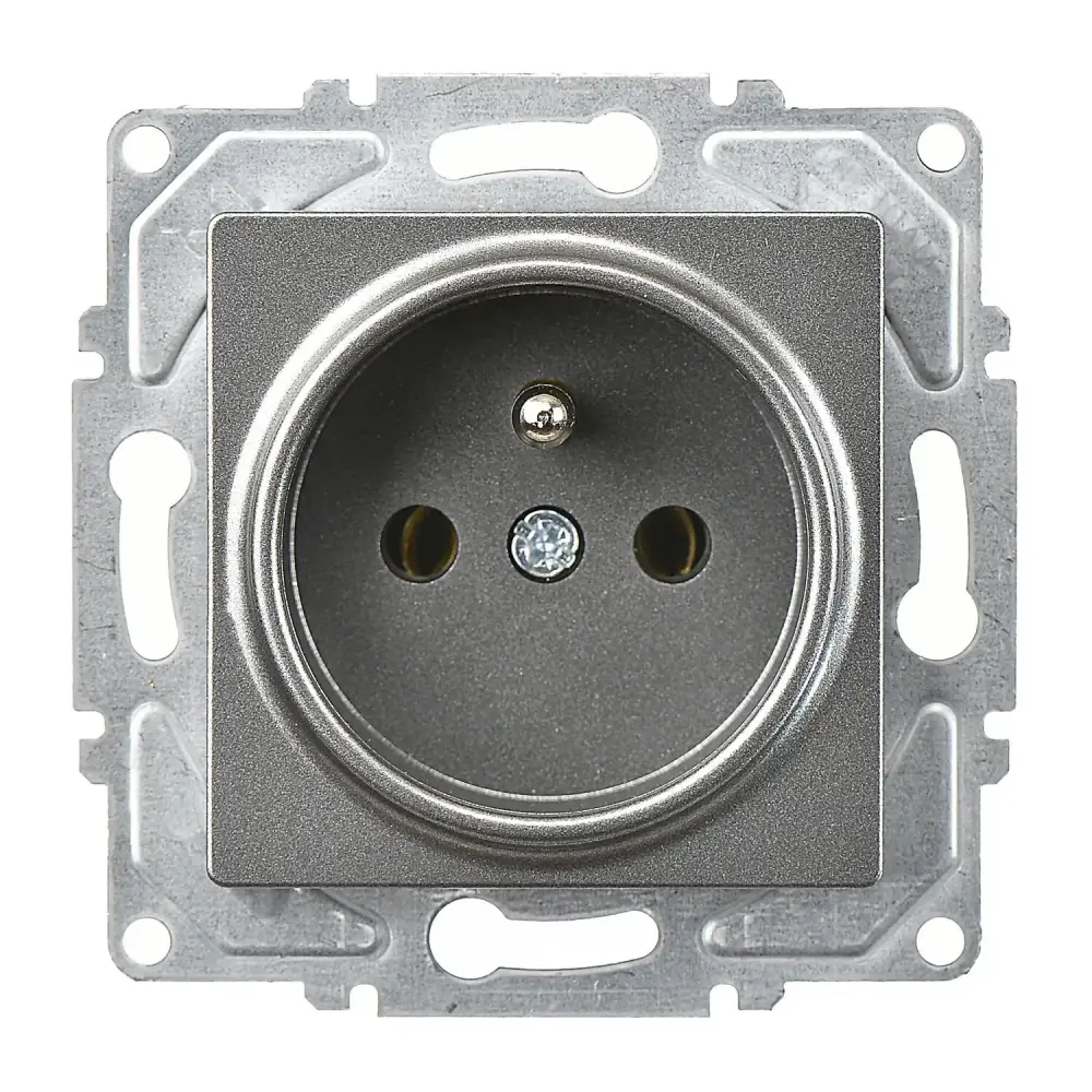 Socket with Pin Earth, Smoked Gray - Günsan