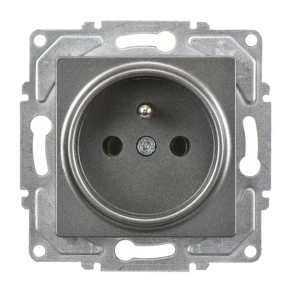 Eqona / Radius / Neoline UPS Priz (klipsli), Füme (Mekanizma + Tuş/Kapak) - 1