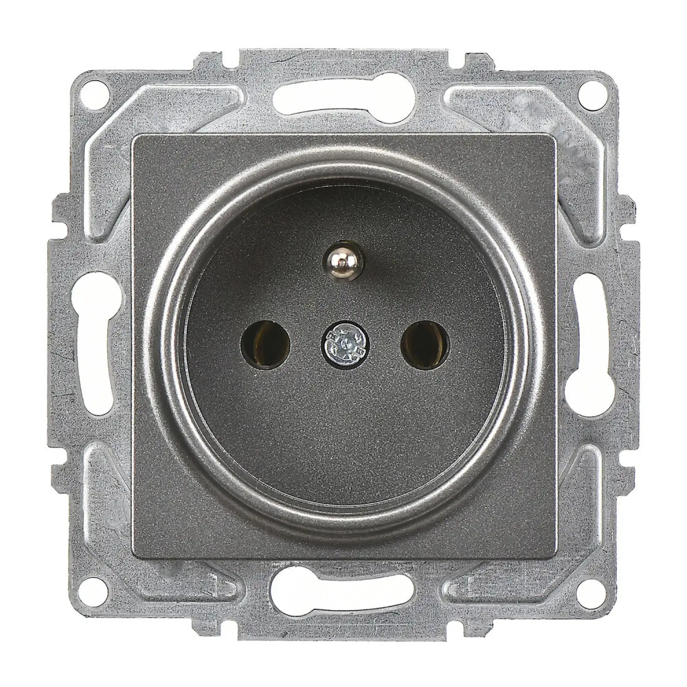 Eqona / Radius / Neoline UPS Priz (klipsli), Füme (Mekanizma + Tuş/Kapak) - Günsan Elektrik