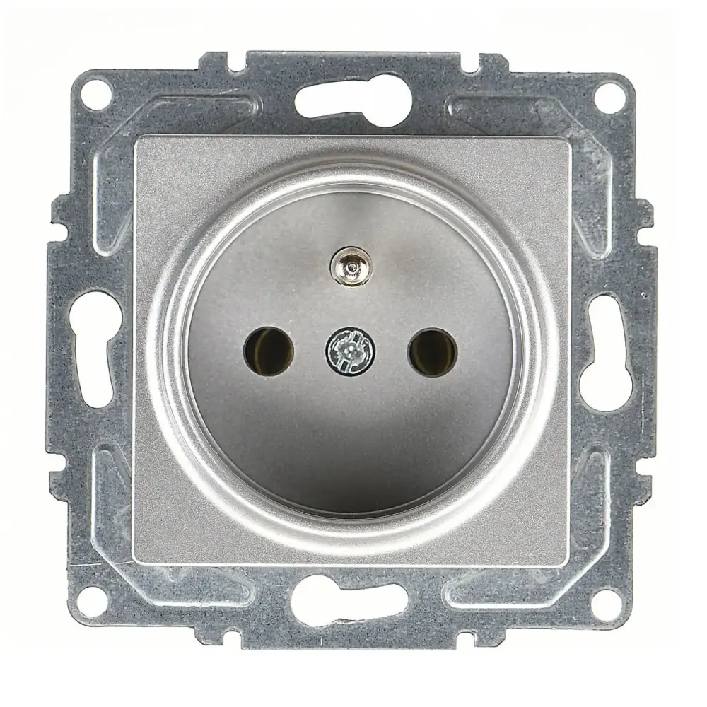 Eqona / Radius / Neoline UPS Priz (klipsli), Gümüş (Mekanizma + Tuş/Kapak) - 1