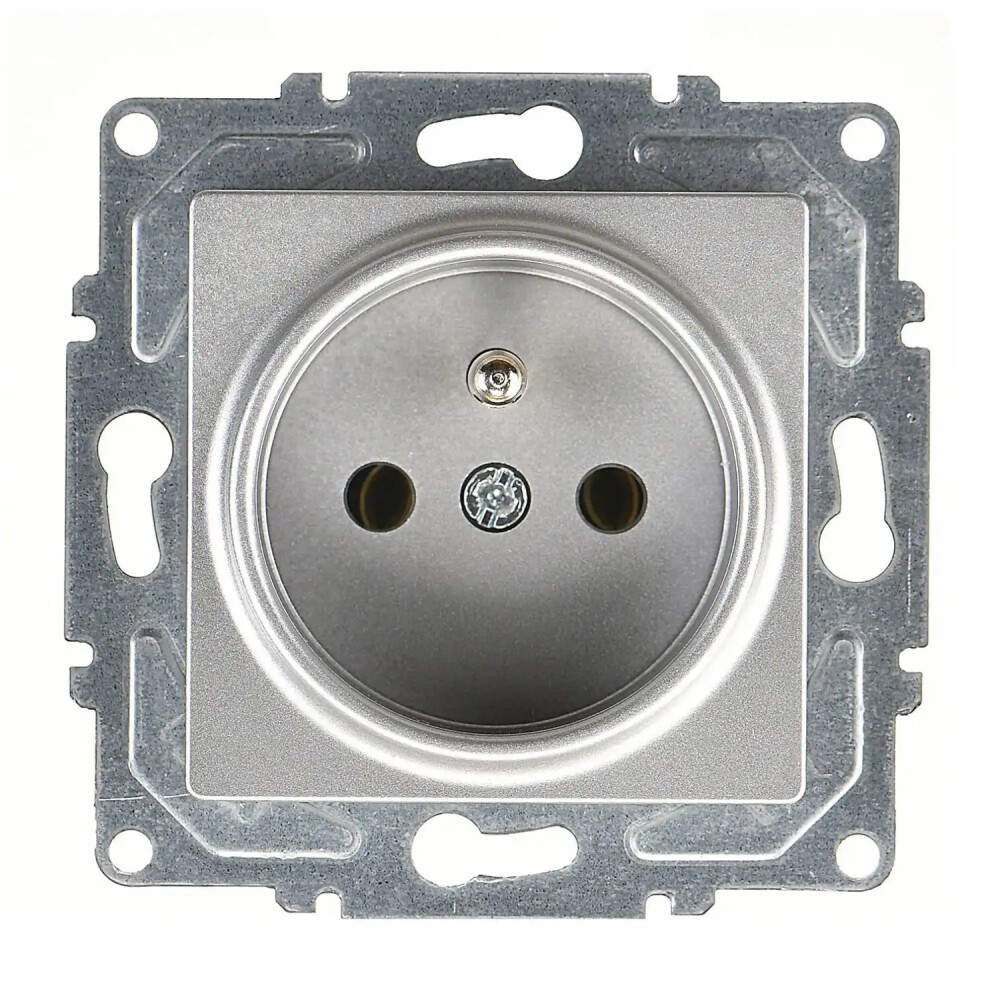 Eqona / Radius / Neoline UPS Priz (klipsli), Gümüş (Mekanizma + Tuş/Kapak) - Günsan Elektrik