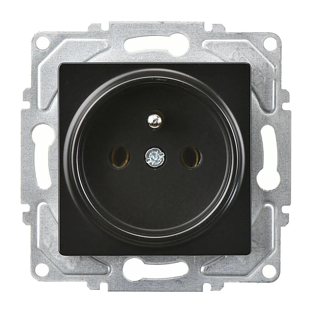 Eqona / Radius / Neoline UPS Priz, Metalik Siyah (Mekanizma + Tuş/Kapak) - Günsan