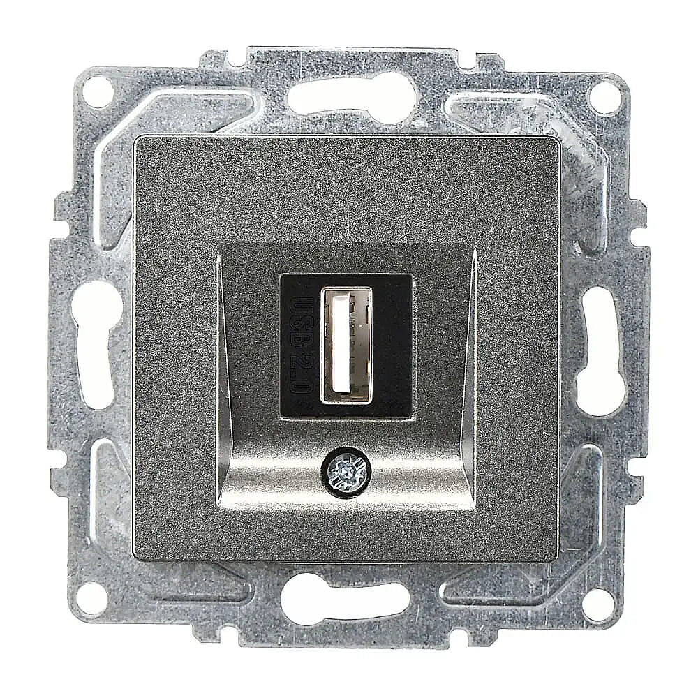 Eqona / Radius / Neoline USB Data Prizi, Füme (Mekanizma + Tuş/Kapak) - Günsan