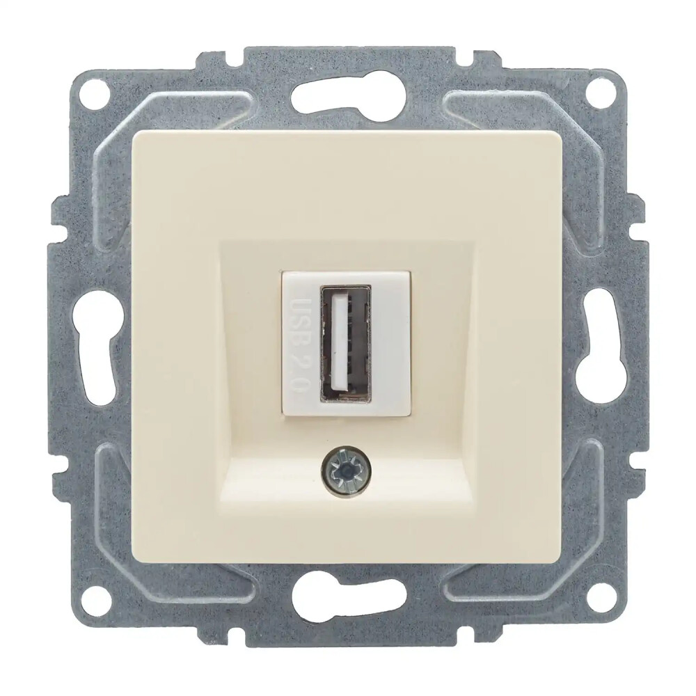 Eqona / Radius / Neoline USB Data Prizi, Krem (Mekanizma + Tuş/Kapak) - Günsan