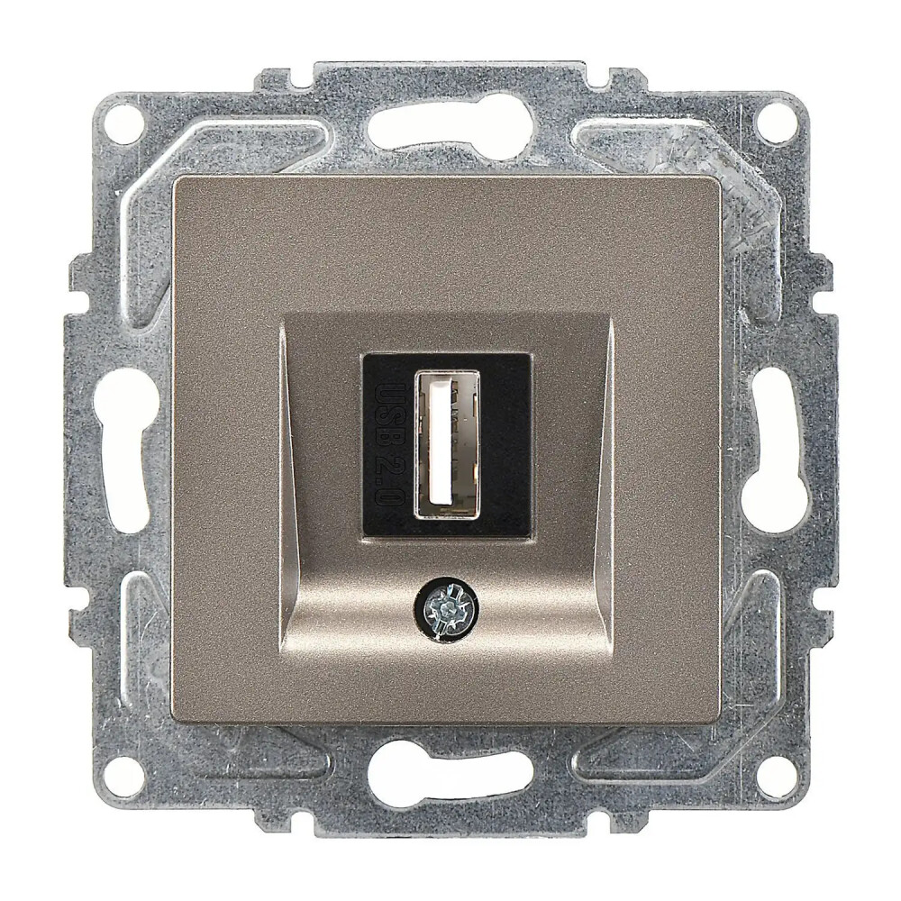 Eqona / Radius / Neoline USB Data Prizi, Mocha (Mekanizma + Tuş/Kapak) - Günsan Elektrik