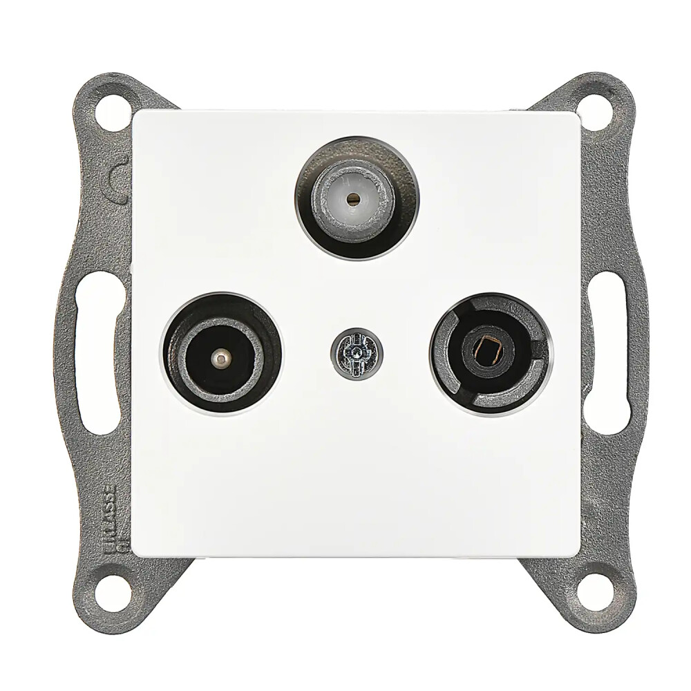 Eqona / Radius / Neoline Uydu Priz Geçişli (Sat-TV-Radyo), Beyaz (Mekanizma + Tuş/Kapak) - Günsan Elektrik