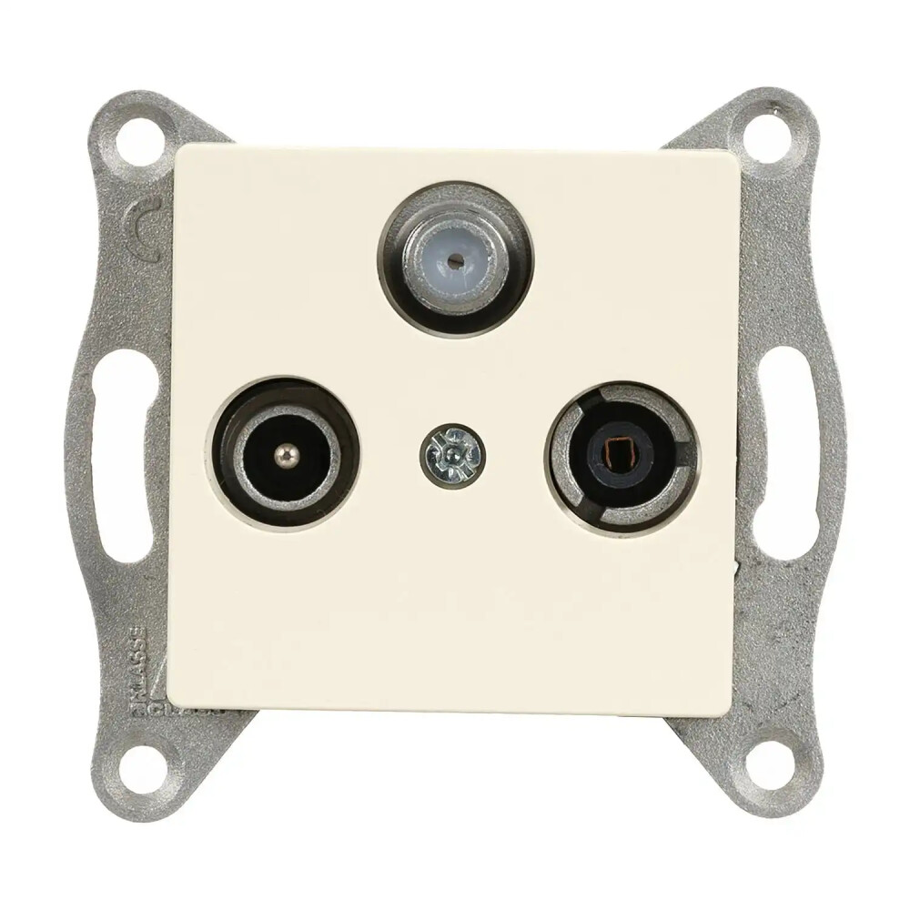 Eqona / Radius / Neoline Uydu Priz Geçişli (Sat-TV-Radyo), Krem (Mekanizma + Tuş/Kapak) - Günsan Elektrik