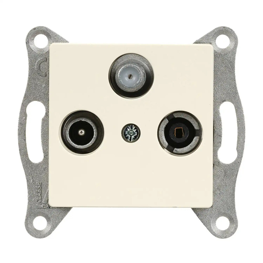 Eqona / Radius / Neoline Uydu Priz Sonlu (Sat-TV-Radyo), Krem (Mekanizma + Tuş/Kapak) - Günsan Elektrik