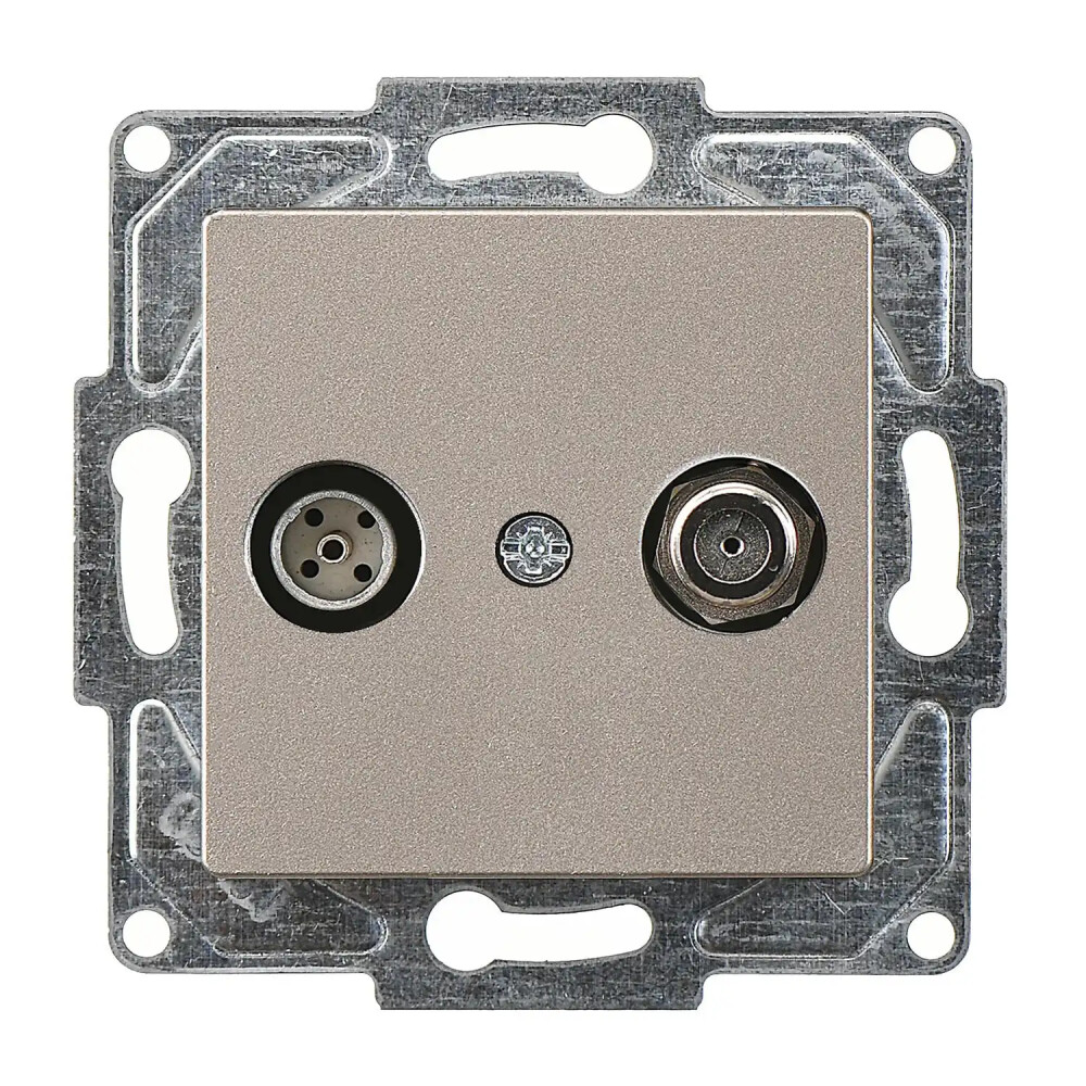 Eqona / Radius / Neoline Uydu Prizi Sonlu (Alcad Sat-TV), Mocha (Mekanizma + Tuş/Kapak) - Günsan Elektrik